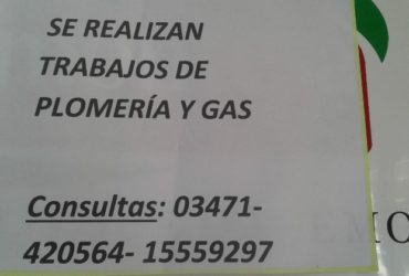 se realizan trabajos de plomeria y gas